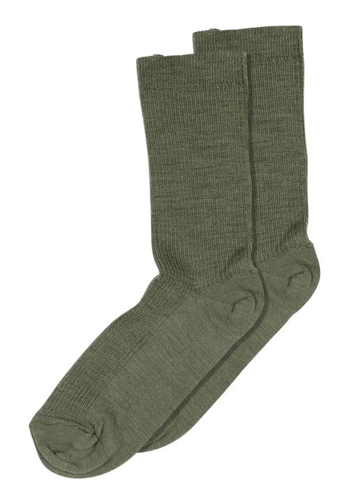 MP DENMARK FINE WOOL RIB SOCKS MOSSTONE